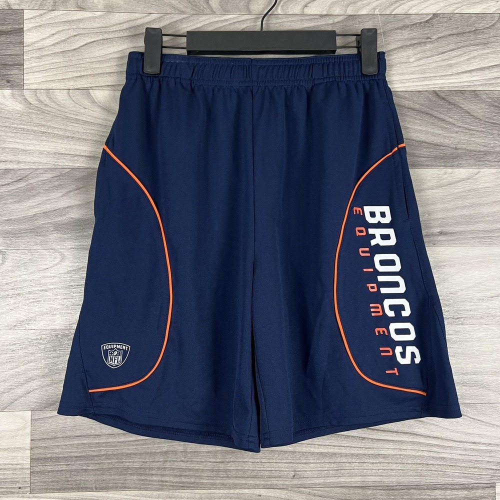 ONFIELD Reebox Shorts Big Boys M Blue‎ Navy NFL Denver Broncos Practice Baggy